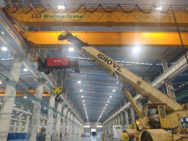 32 ton double girder overhead crane with hoist trolley